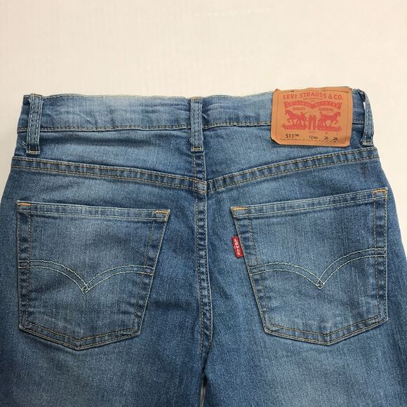 LEVI'S 511 Slim Fit Straight Leg Kids Jeans Sz 12 (26x26) Adjustable Waist Denim - Picture 1 of 12